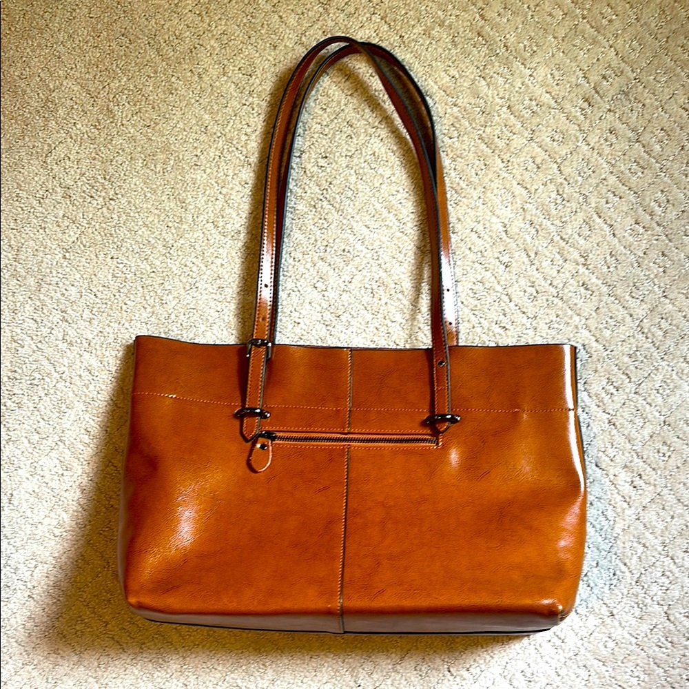 S-Zone Leather Tote Bag